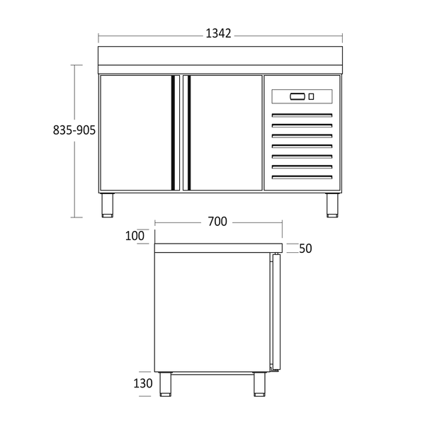Gastro Frysebord 274 liter - GCF1352X Scancool