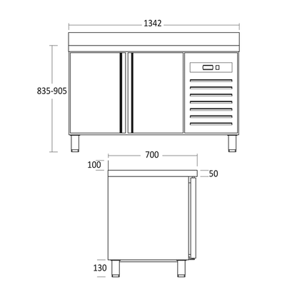 Gastro Frysebord 274 liter - GCF1352X Scancool
