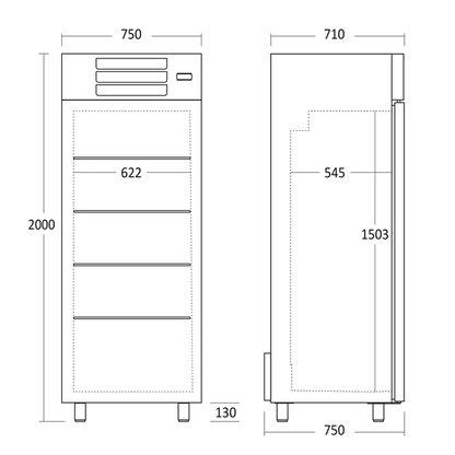 Lagerkøleskab 544 liter - GUR600W Scandomestic