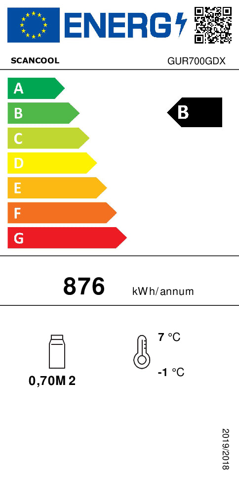 Gastro Lagerkøleskab m. glaslåge 543 liter - GUR700GDX Scancool