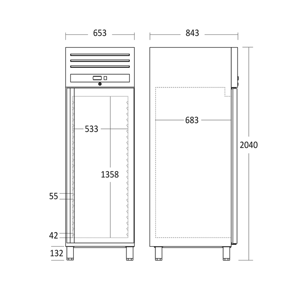Gastro Lagerfryseskab 543 liter - GUF700X Scancool
