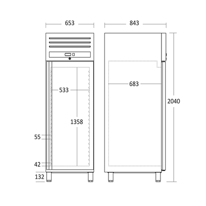 Gastro Lagerfryseskab 543 liter - GUF700X Scancool