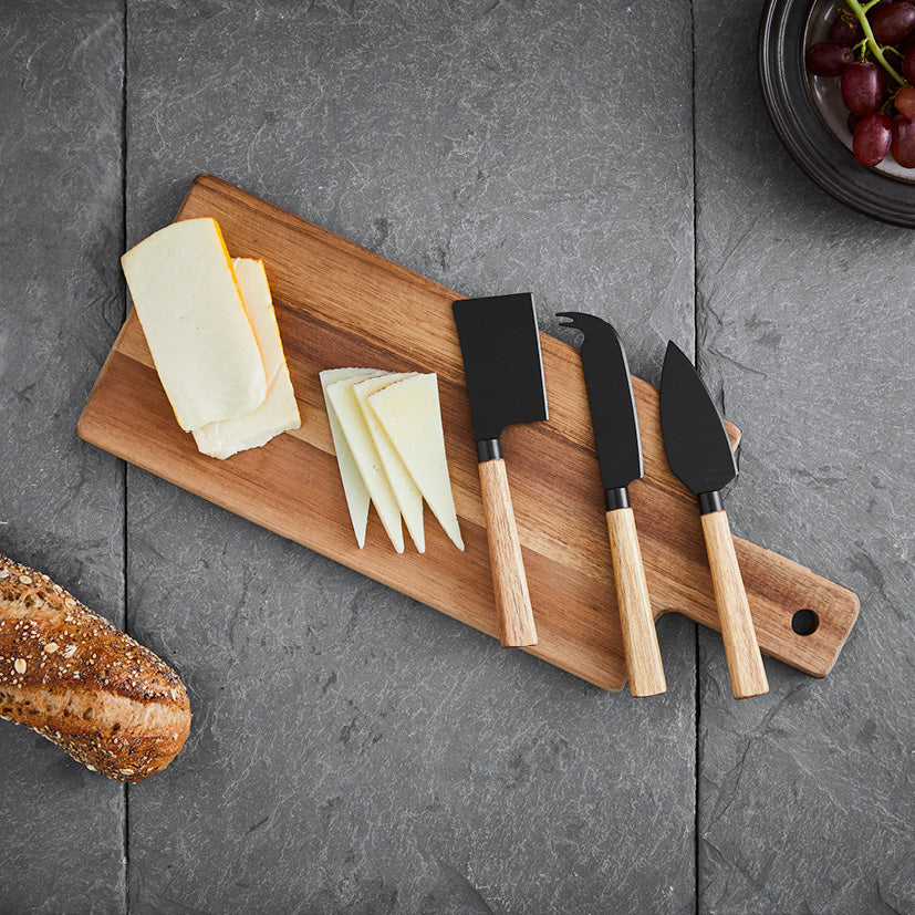 Santo ostesæt 3 knive med skærebræt