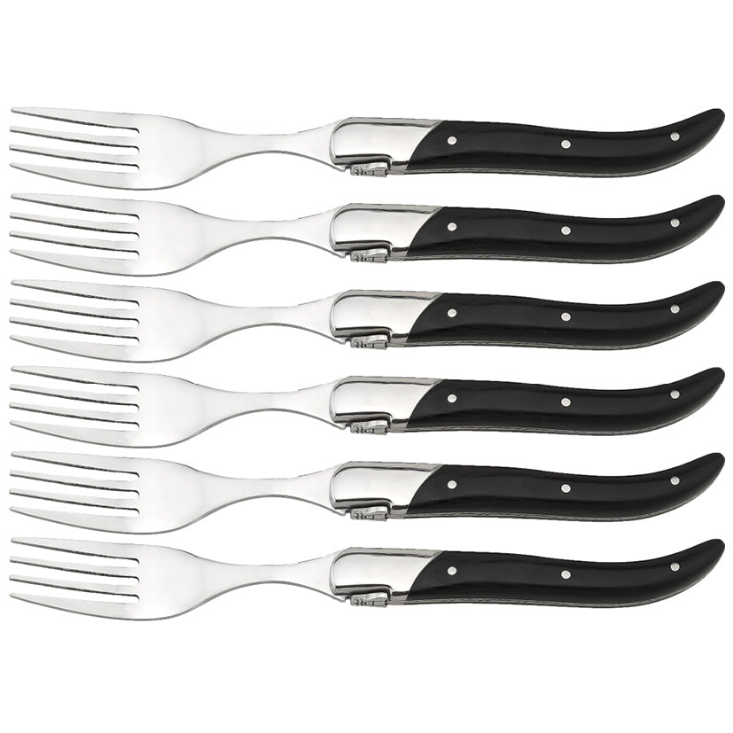 Laguiole Steakgaffel - skaft af sort ibenholt 6 stk.