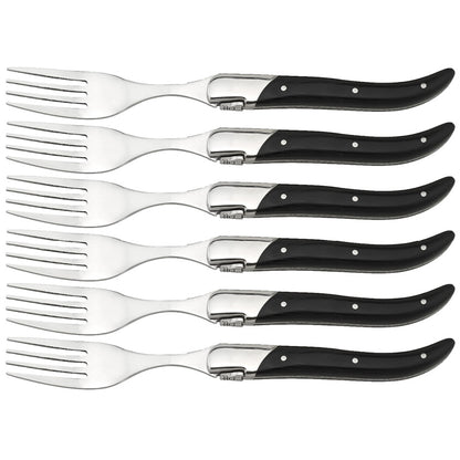 Laguiole Steakgaffel - skaft af sort ibenholt 6 stk.