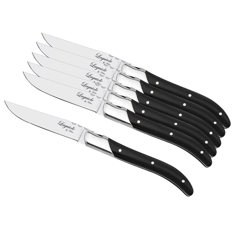 Laguiole Steakknive - skaft af sort ibenholt 6 stk.