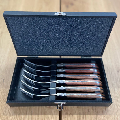 Laguiole pakkeløsning Knive, gafler og forskæresæt med rosewood skaft