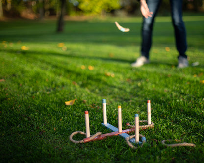 Ringspil i træ med 5 ringe