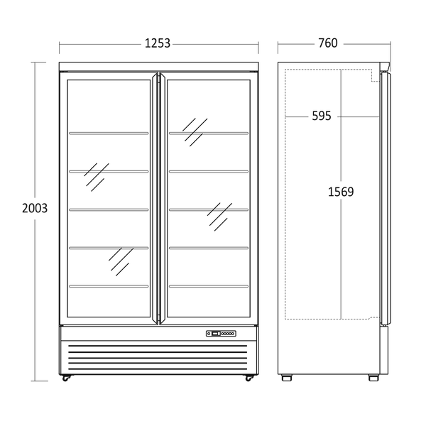 Display fryser 1006 liter - KF 1006 BE Scancool