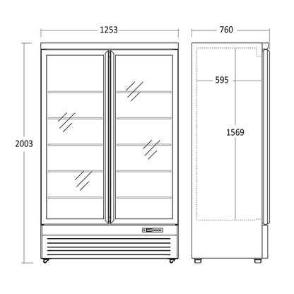 Display fryser 1006 liter - KF 1006 BE Scancool