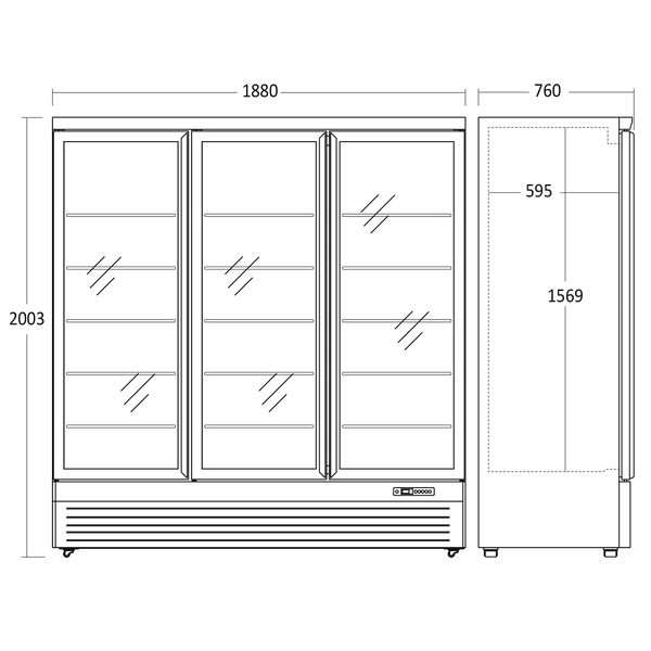 Display fryser 1563 liter - KF 1563 BE Scancool