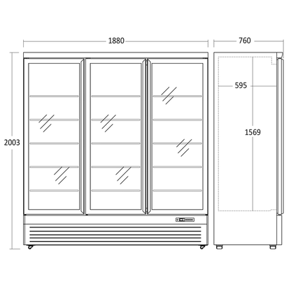 Display fryser 1563 liter - KF 1563 BE Scancool