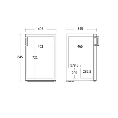 Lagerkøleskab 111 liter - KK 152 E Scandomestic