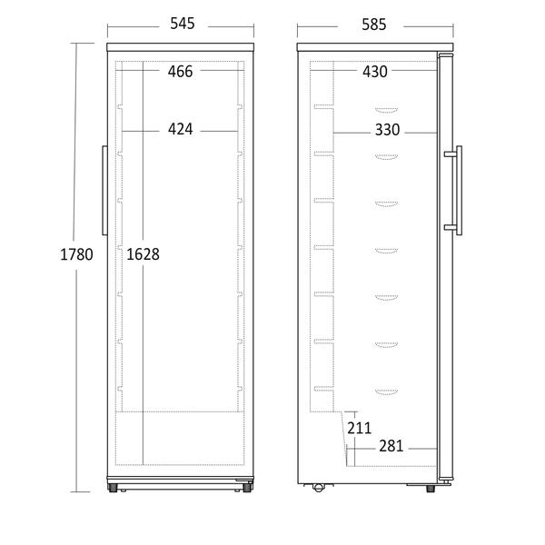 Lagerkøleskab 308 liter - KK 367 E Scandomestic