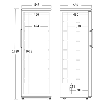 Lagerkøleskab 308 liter - KK 367 E Scandomestic