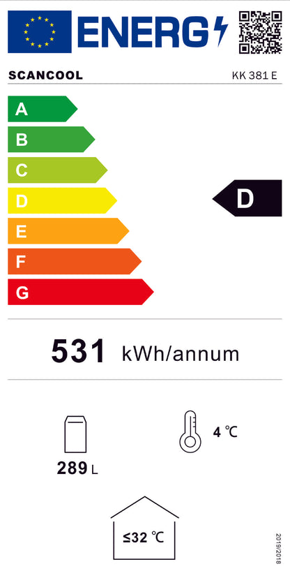 Display køleskab 289 liter - KK 381 E Scandomestic