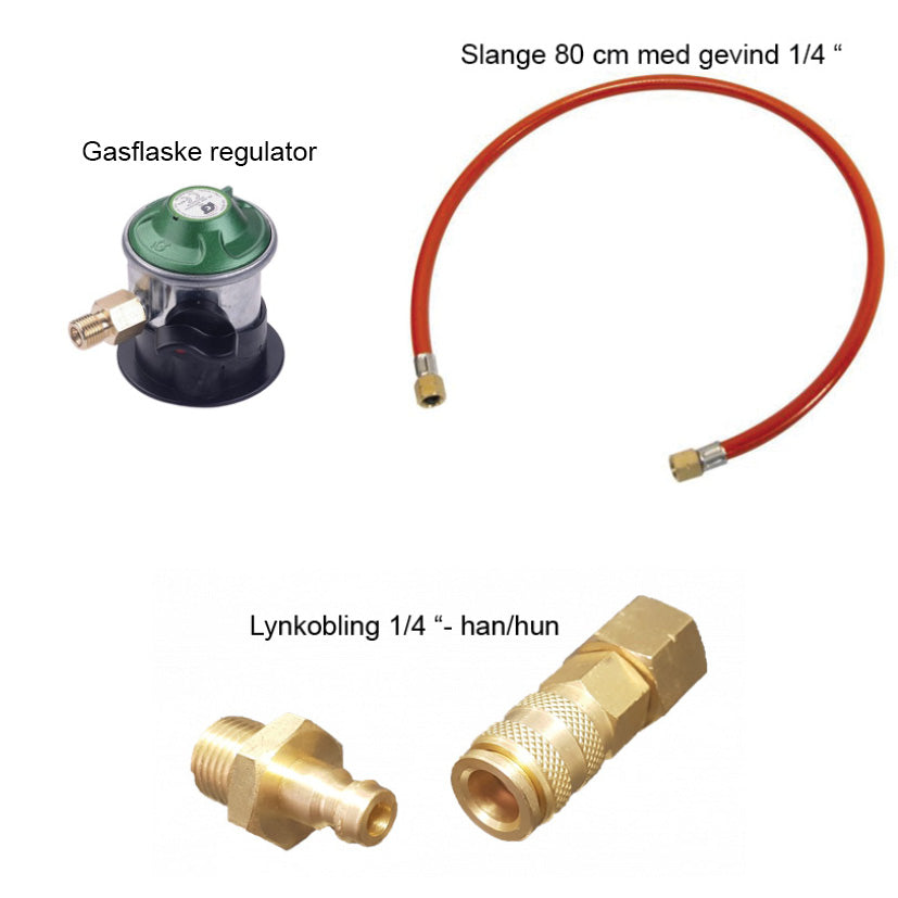 Komplet regulatorsæt til nem tilslutning af gasflasker