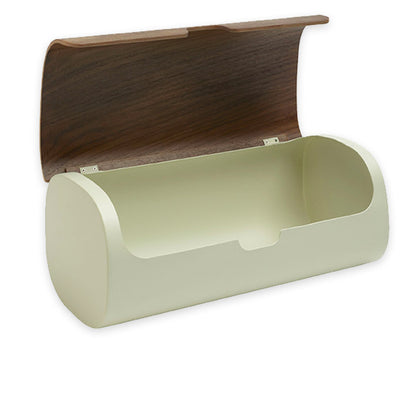 Legnoart CLIBANO BB90W Brødkasse i hvid metal og låg i valnød