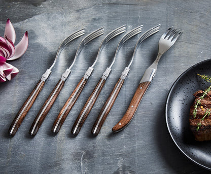 Laguiole Steakgafler - skaft af Wengé træ 6 stk.