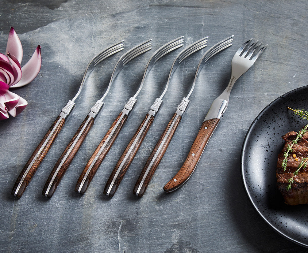 Laguiole Steakgafler - skaft af Wengé træ 6 stk.