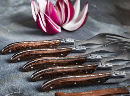 Laguiole Steakgafler - skaft af Wengé træ 6 stk.