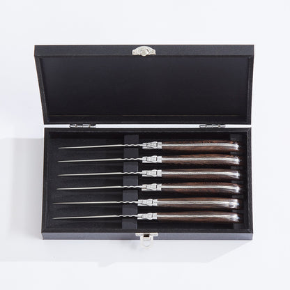 Laguiole Steakknive - Skaft af natur Wengé træ 6 stk.