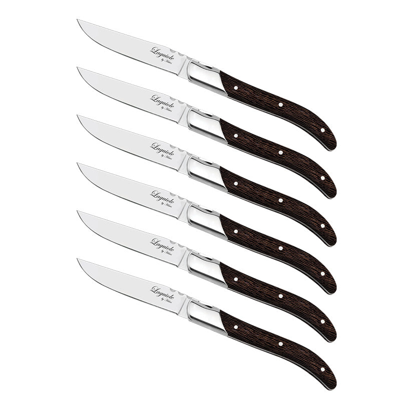 Laguiole Steakknive - Skaft af natur Wengé træ 6 stk.