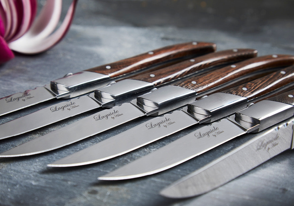 Laguiole Steakknive - Skaft af natur Wengé træ 6 stk.