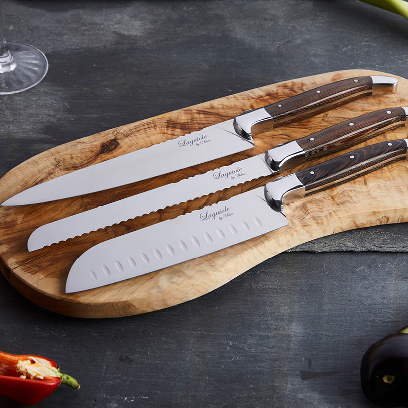 Laguiole kokkeknive 3 stk. i Wengé træ