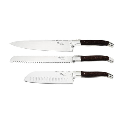 Laguiole kokkeknive 3 stk. i Wengé træ