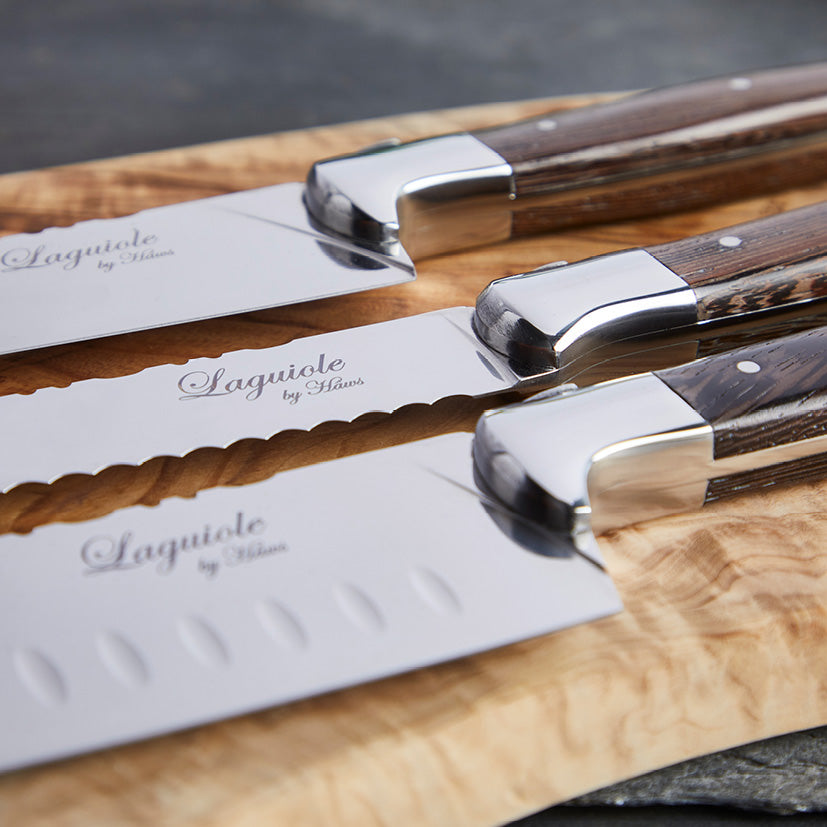 Laguiole kokkeknive 3 stk. i Wengé træ