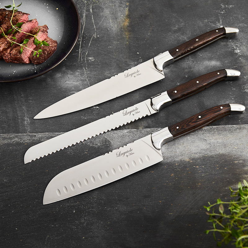 Laguiole kokkeknive 3 stk. i Wengé træ