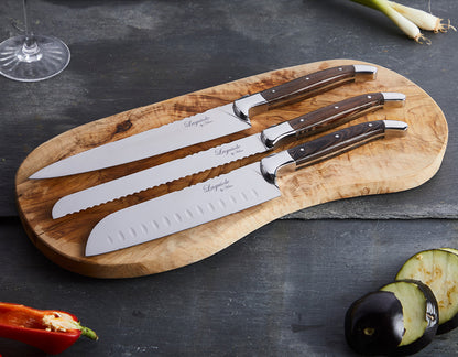 Laguiole kokkeknive 3 stk. i Wengé træ
