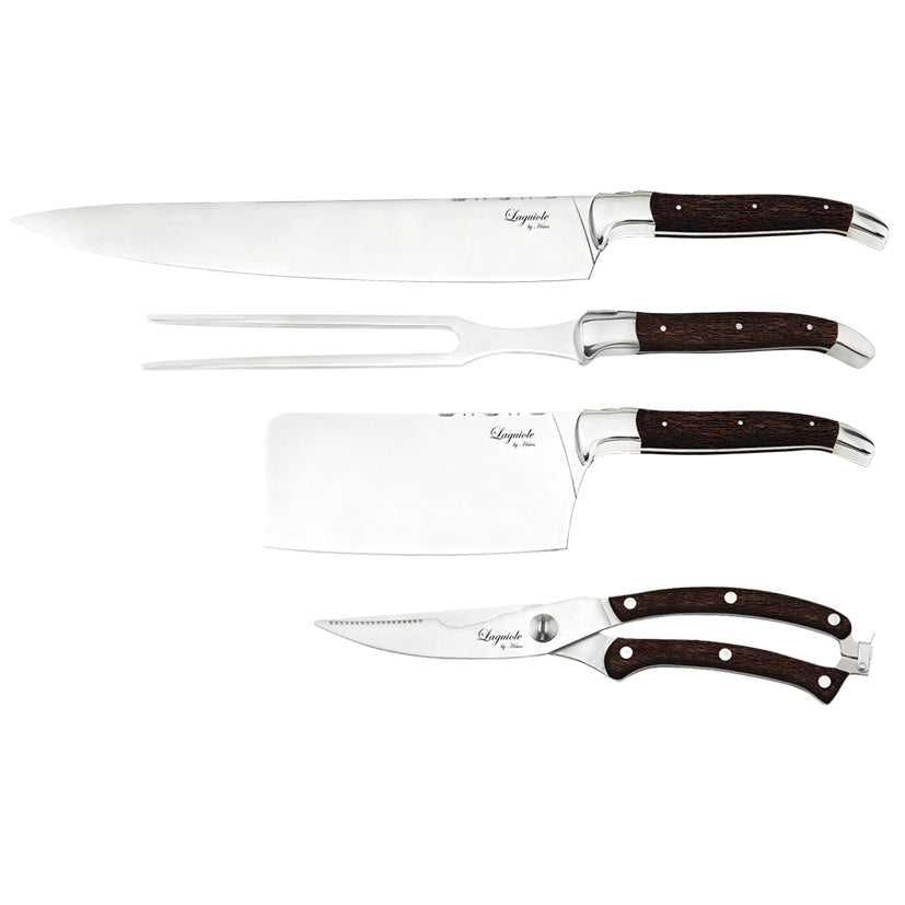 Laguiole kokkeknive i Wengé træ 4 dele