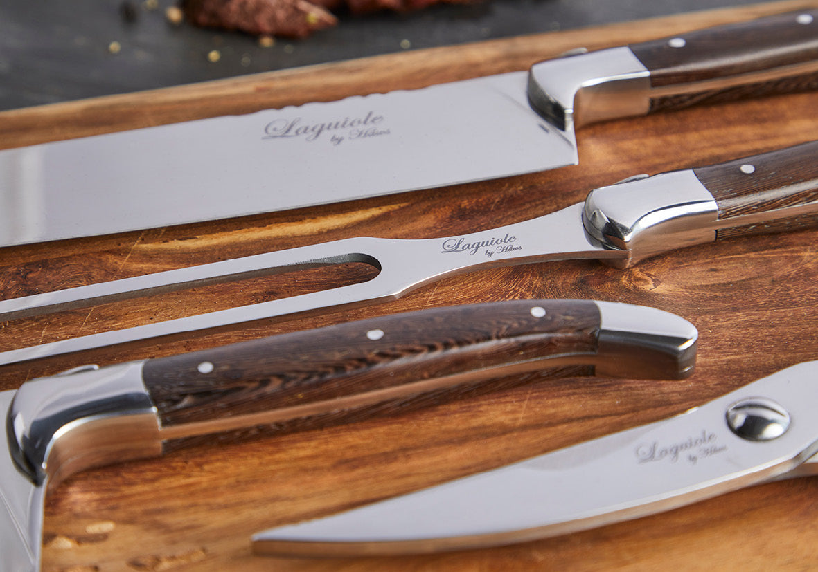 Laguiole kokkeknive i Wengé træ 4 dele