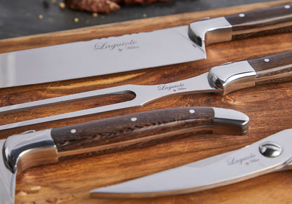 Laguiole kokkeknive i Wengé træ 4 dele