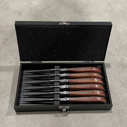 Laguiole Steakknive - skaft af natur Rosewood 6 stk.