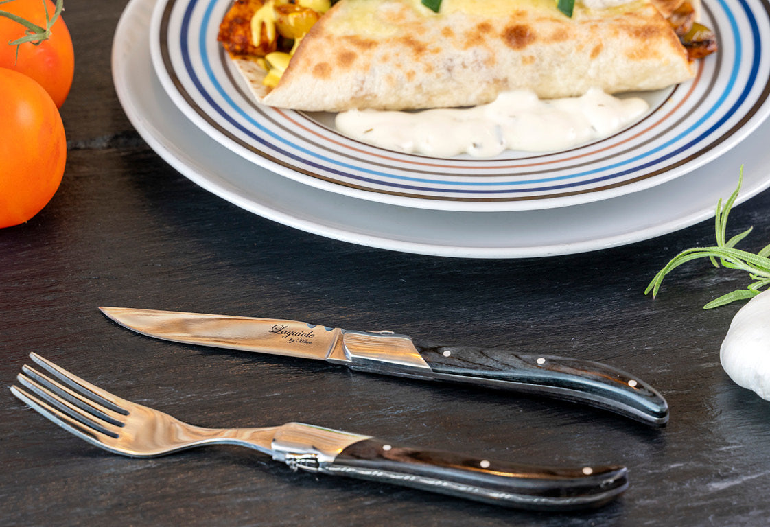 Laguiole Steakgaffel - skaft af sort ibenholt 6 stk.