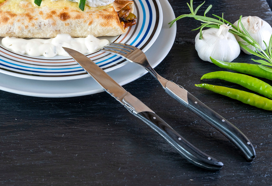 Laguiole Steakgaffel - skaft af sort ibenholt 6 stk.