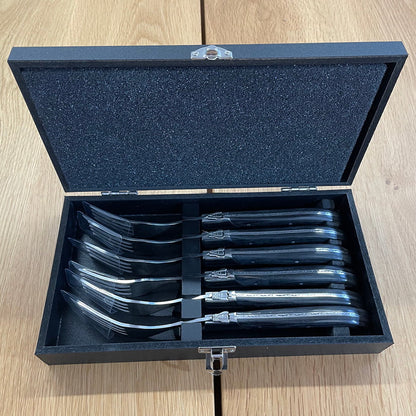 Laguiole Steakgaffel - skaft af sort ibenholt 6 stk.