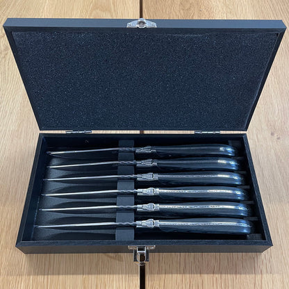 Laguiole Steakknive - skaft af sort ibenholt 6 stk.