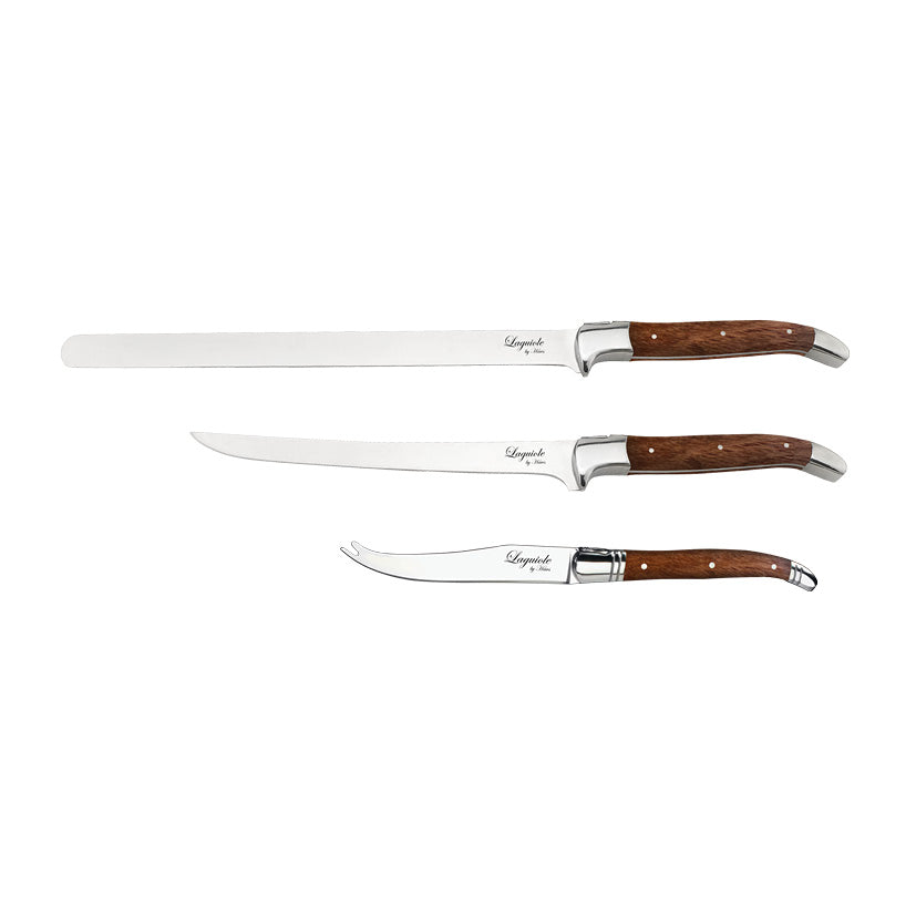 Laguiole køkkenknive 3 stk i Rosewoodtræ