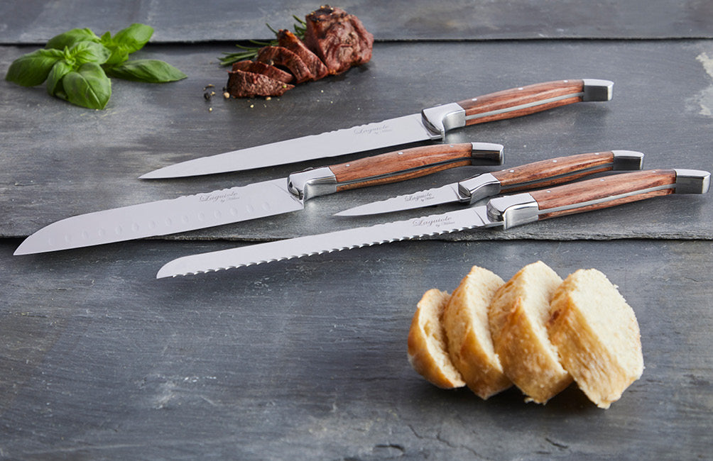 Laguiole kokkeknive 4 stk i Rosewoodtræ