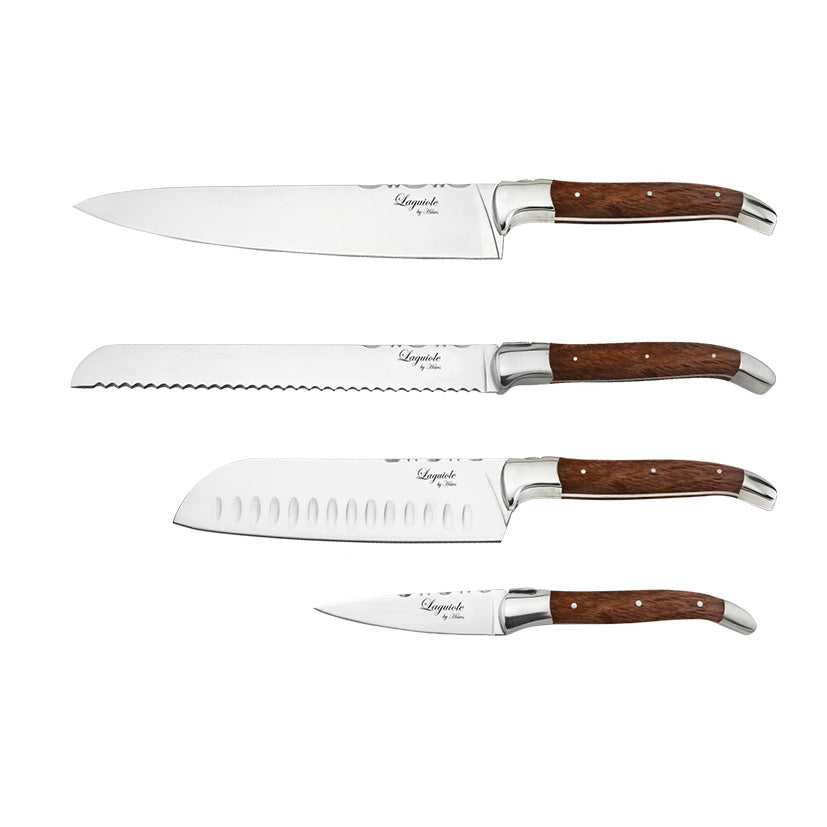 Laguiole kokkeknive 4 stk i Rosewoodtræ