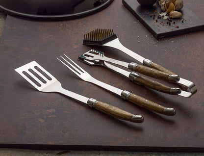 Laguiole Grillsæt BBQ 4 dele med kuffert