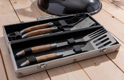 Laguiole Grillsæt BBQ 4 dele med kuffert