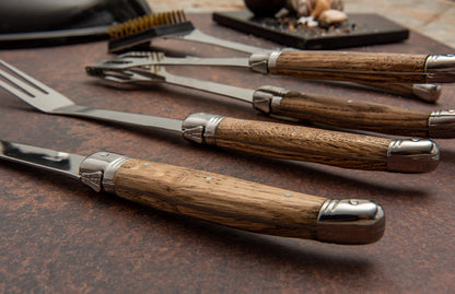 Laguiole Grillsæt BBQ 4 dele med kuffert