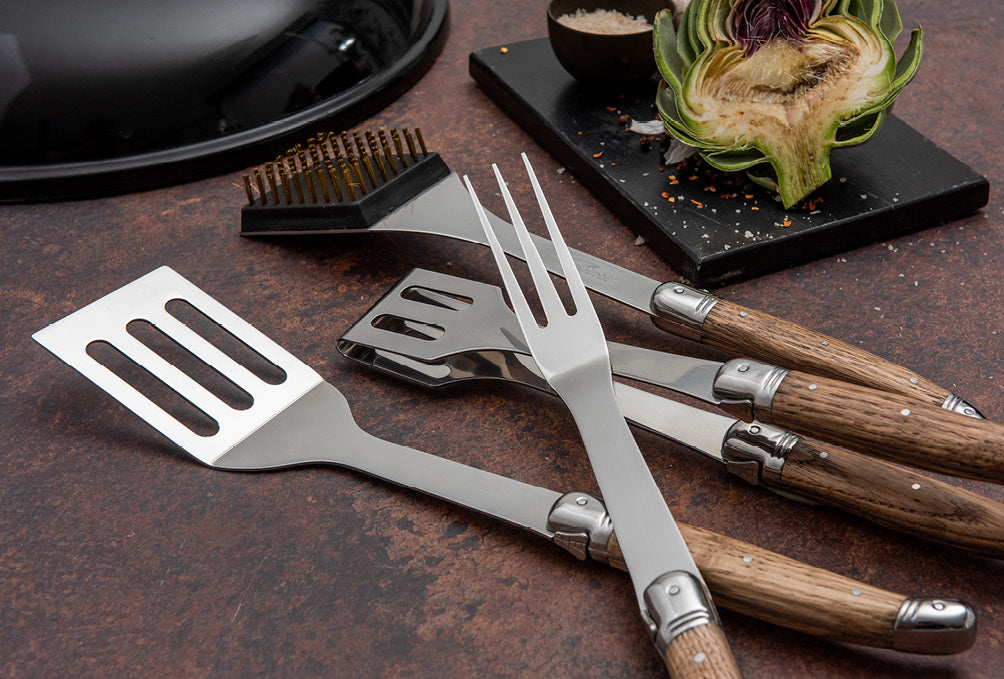 Laguiole Grillsæt BBQ 4 dele med kuffert