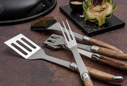 Laguiole Grillsæt BBQ 4 dele med kuffert