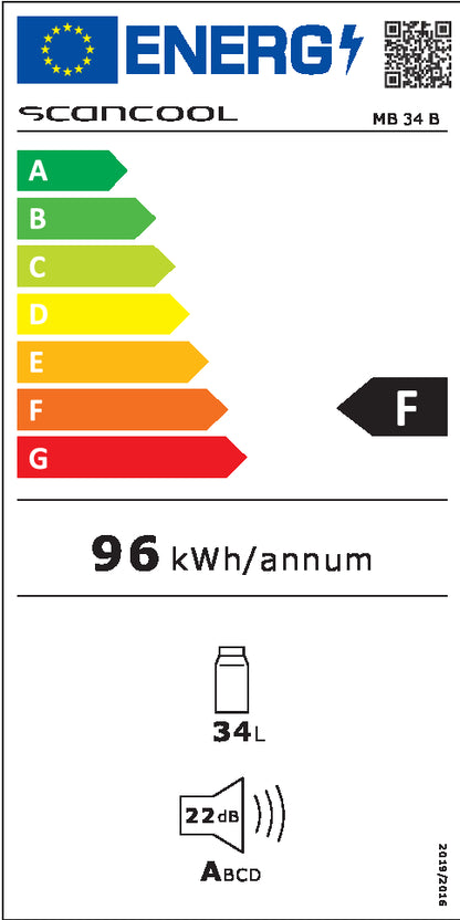 Minibar køleskab 40 liter - MB 34 B Scandomestic
